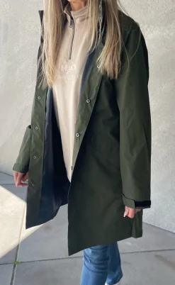 H2O Regnjakke - Rømø Long Unisex - Army