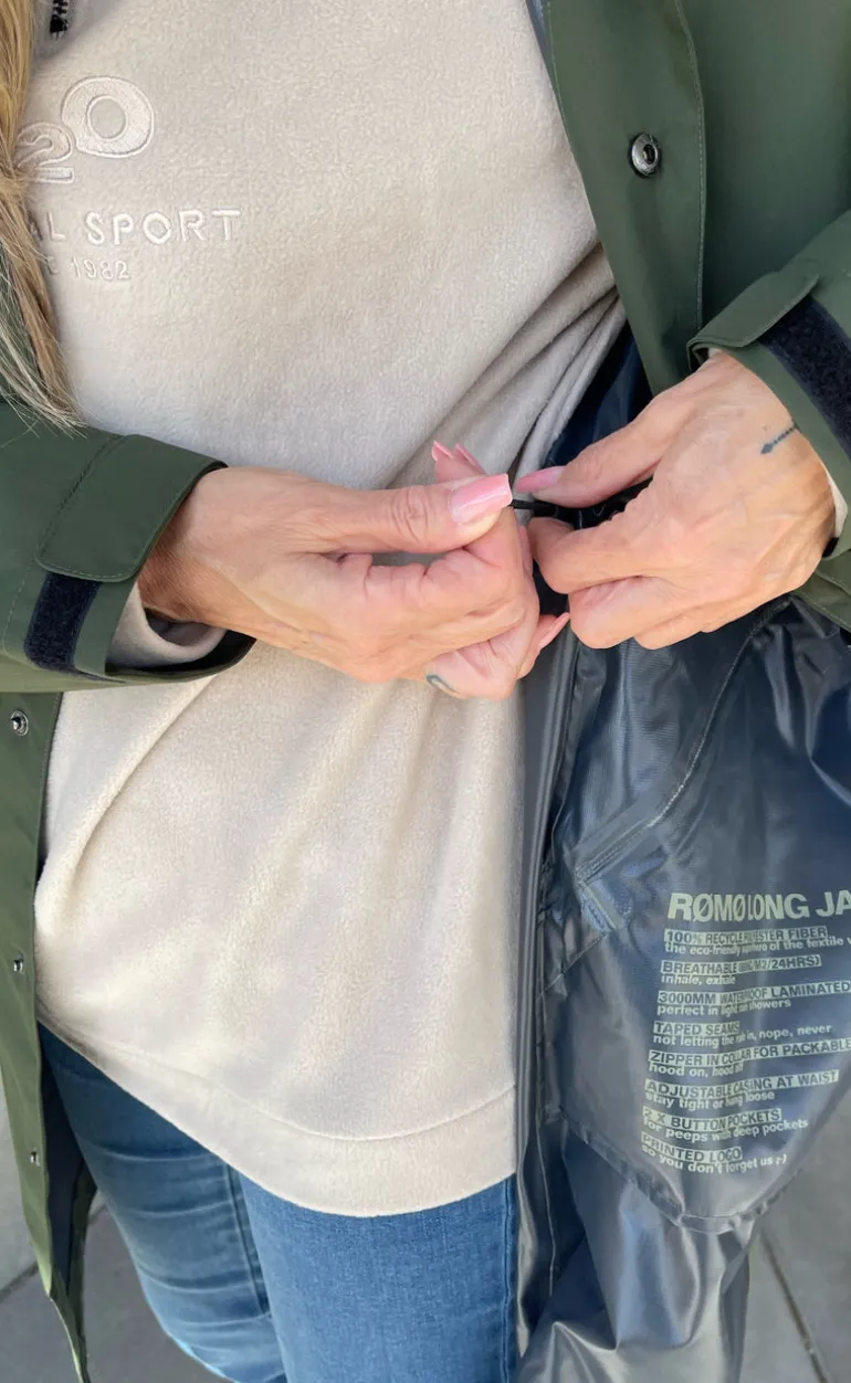 H2O Regnjakke - Rømø Long Unisex - Army