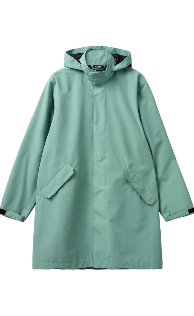 H2O Regnjakke - Rømø Long Unisex - Sea Grass