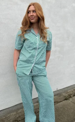 H2O Skjorte - Rønne Essential - Green/White
