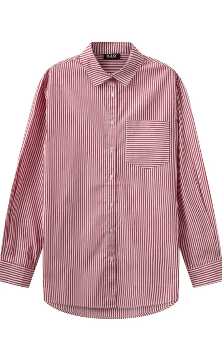 H2O Skjorte - Rønne Essential LS - Red/White