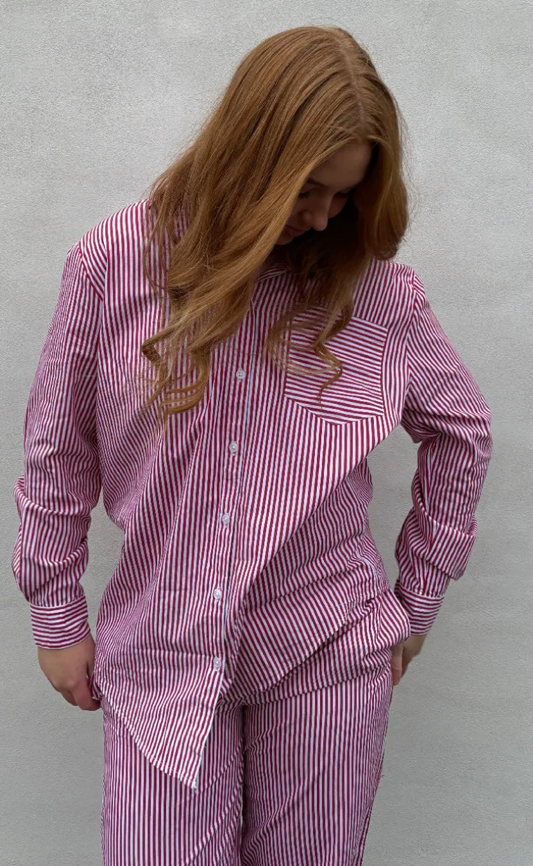 H2O Skjorte - Rønne Essential LS - Red/White