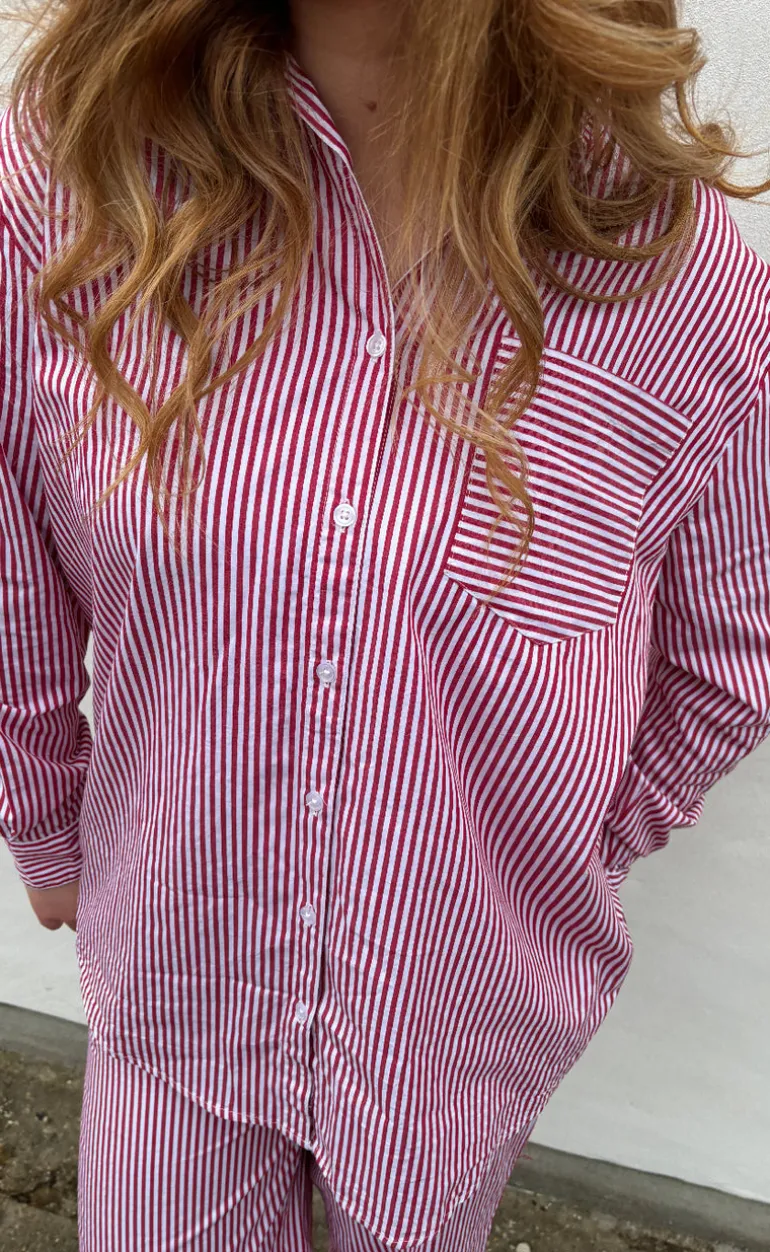 H2O Skjorte - Rønne Essential LS - Red/White