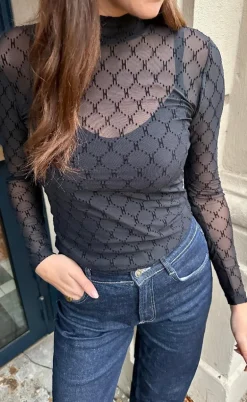 Hype The Detail Bluse - Mesh Turtle Neck - 9