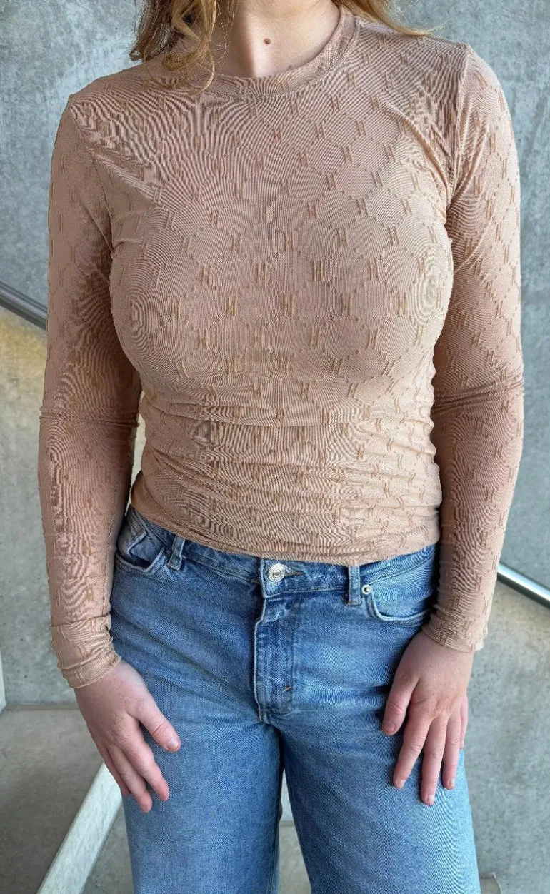 Hype The Detail Bluse - Mesh - Golden