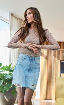 Hype The Detail Bluse - Mesh - Golden