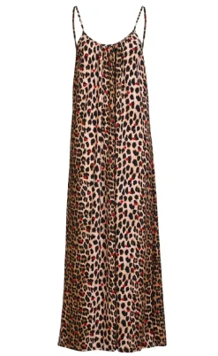 Liberte Kjole - Alma Long Strap - Lux Leo/Red Heart