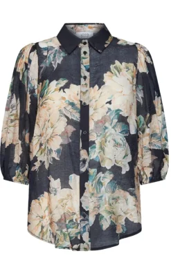 Love & Divine Bluse - Love436-17 - Black/Flower