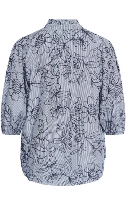 Love & Divine Bluse - Love456-9 - Stripe/Flower