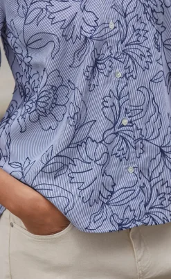 Love & Divine Bluse - Love456-9 - Stripe/Flower