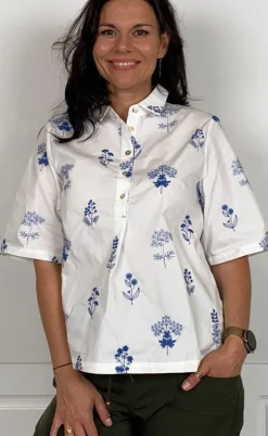 Love & Divine Bluse - Love1351 - White/Blue