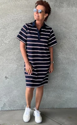 Love & Divine Kjole - Love1349 - Navy/Stripe
