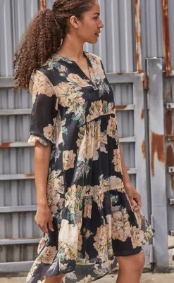 Love & Divine Kjole - Love958-9 - Black Flower