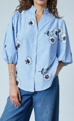 Love & Divine Skjorte - Love456-8 - Stripe/Flower