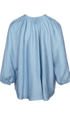 Luxzuz Bluse - Cici - Chambray Blue