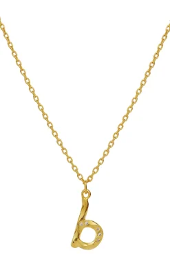Maanesten Halskæde - B Alphabet - Gold Colour