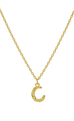 Maanesten Halskæde - C Alphabet - Gold Colour