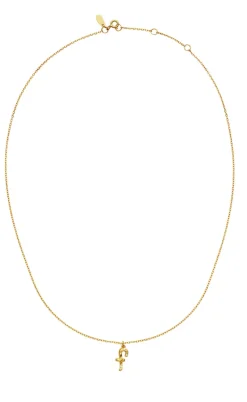 Maanesten Halskæde - F Alphabet - Gold Colour