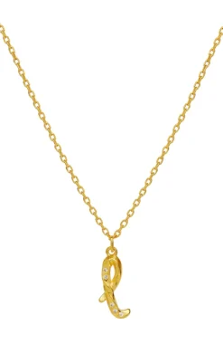 Maanesten Halskæde - L Alphabet - Gold Colour