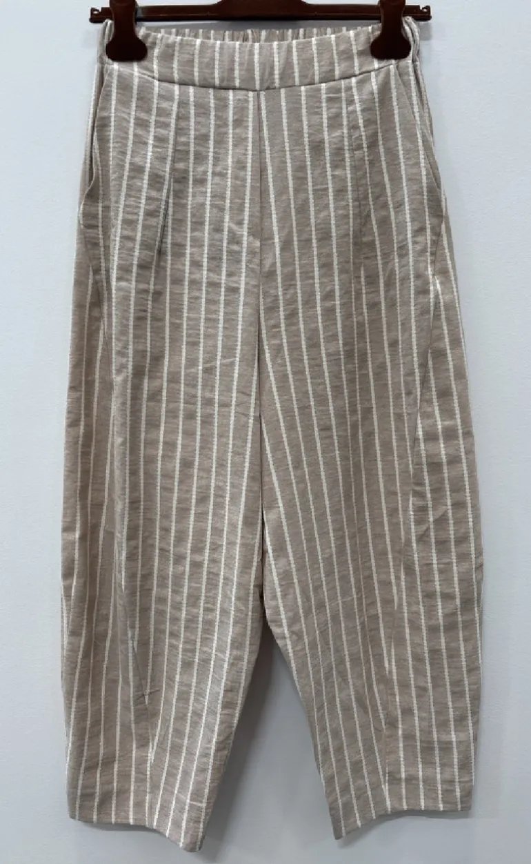 Marta Du Chateau Bukser - Fausta - Beige Stripe
