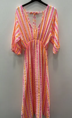Marta Du Chateau Kjole - Andrea - Stripe Fuxia/Orange