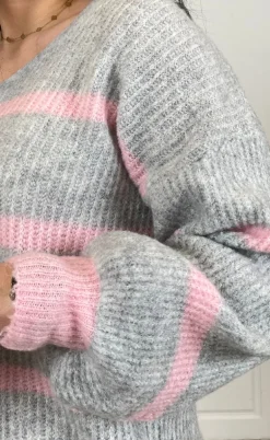 Marta Du Chateau Strik - Carene - Light Grey/Baby Pink