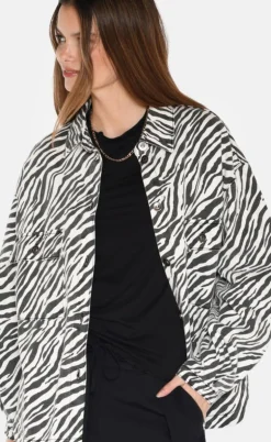 Moves Skjorte - Noliana Zebra Denim - Black