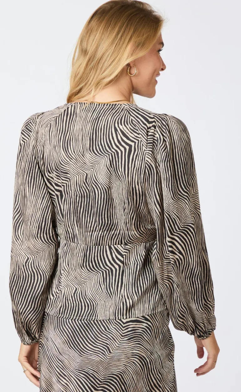 Neo Noir Bluse - Istana Floating Wave - Dark Sand