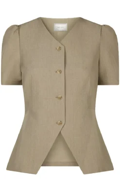 Neo Noir Bluse - Jules - Dark Taupe