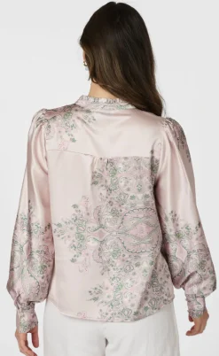 Neo Noir Bluse - Massima Paisley Border - Rose