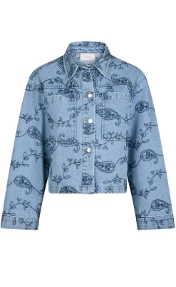 Neo Noir Jakke - Emilia Embrodiery - Blue