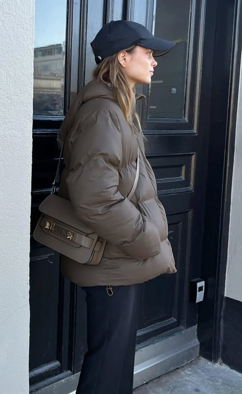 Neo Noir Jakke - Fox Puffer - Dark Taupe