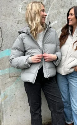 Neo Noir Jakke - Fox Puffer - Light Grey