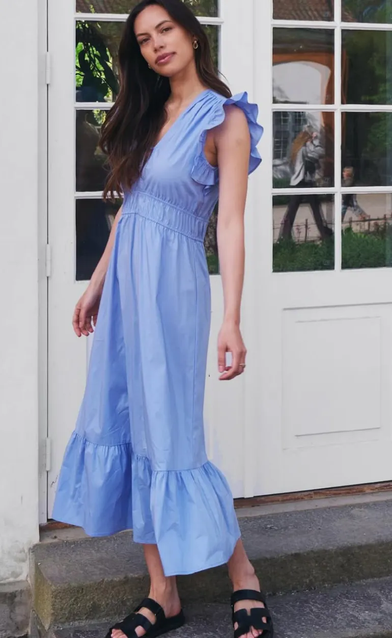 Neo Noir Kjole - Pollana Poplin - Sky Blue
