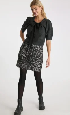 Neo Noir Nederdel - Henrietta - Grey Leopard