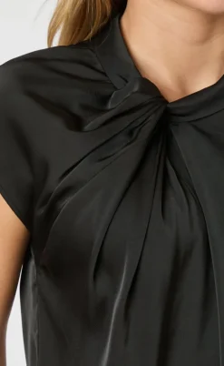 Neo Noir Top - Fleur Drapy Satin - Black