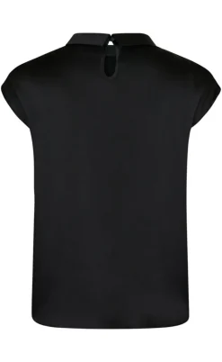 Neo Noir Top - Fleur Drapy Satin - Black