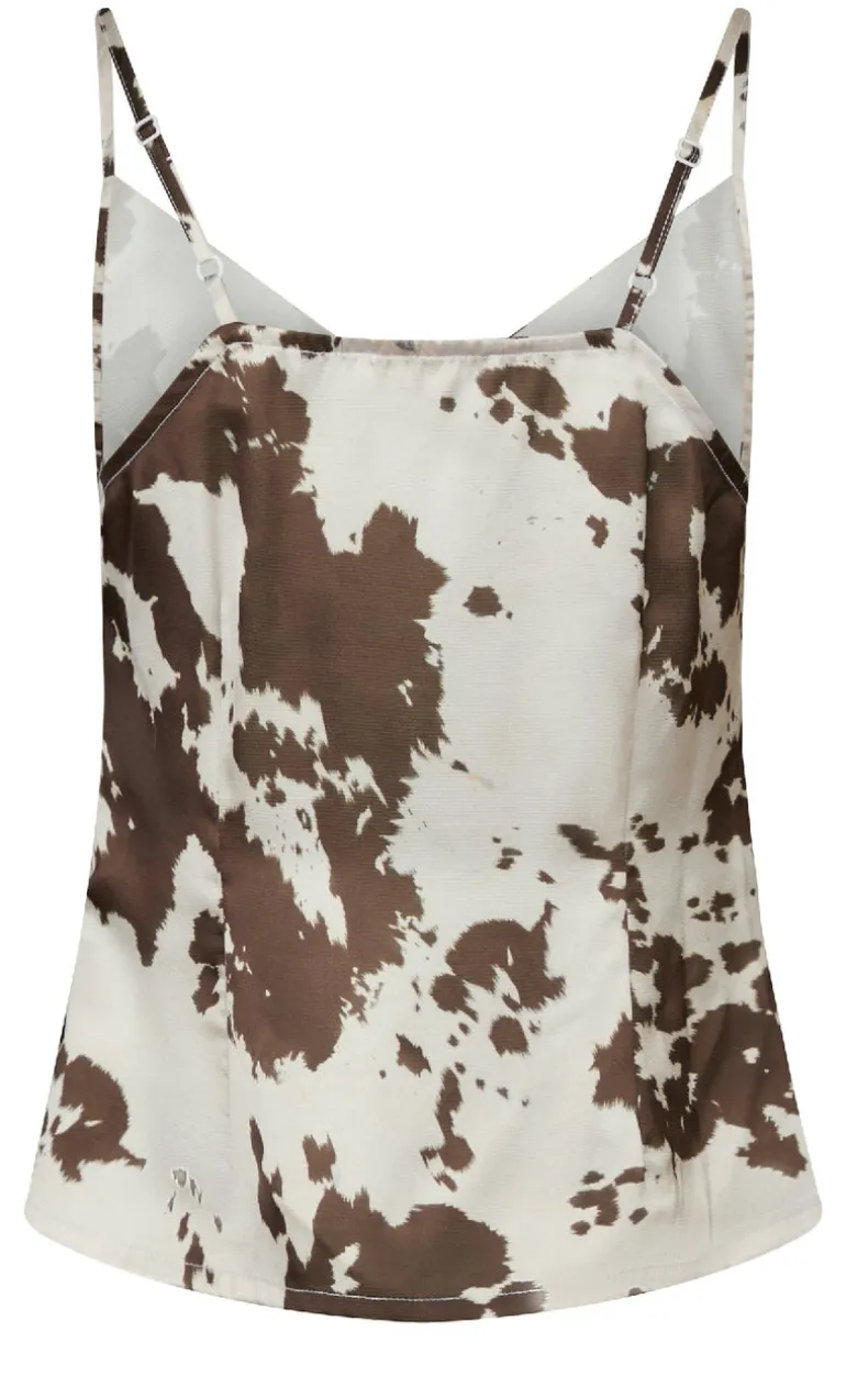 Neo Noir Top - Lindy Cow Print - Brown