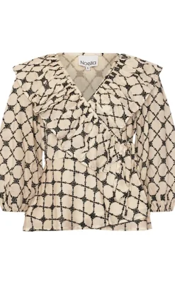 Noella Bluse - Kolina - Ivory Black