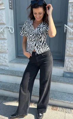 Noella Bluse - Stormina - Taleah Zebra Print