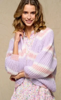Noella Cardigan - Vera -  Lilac/Rose/White Mix