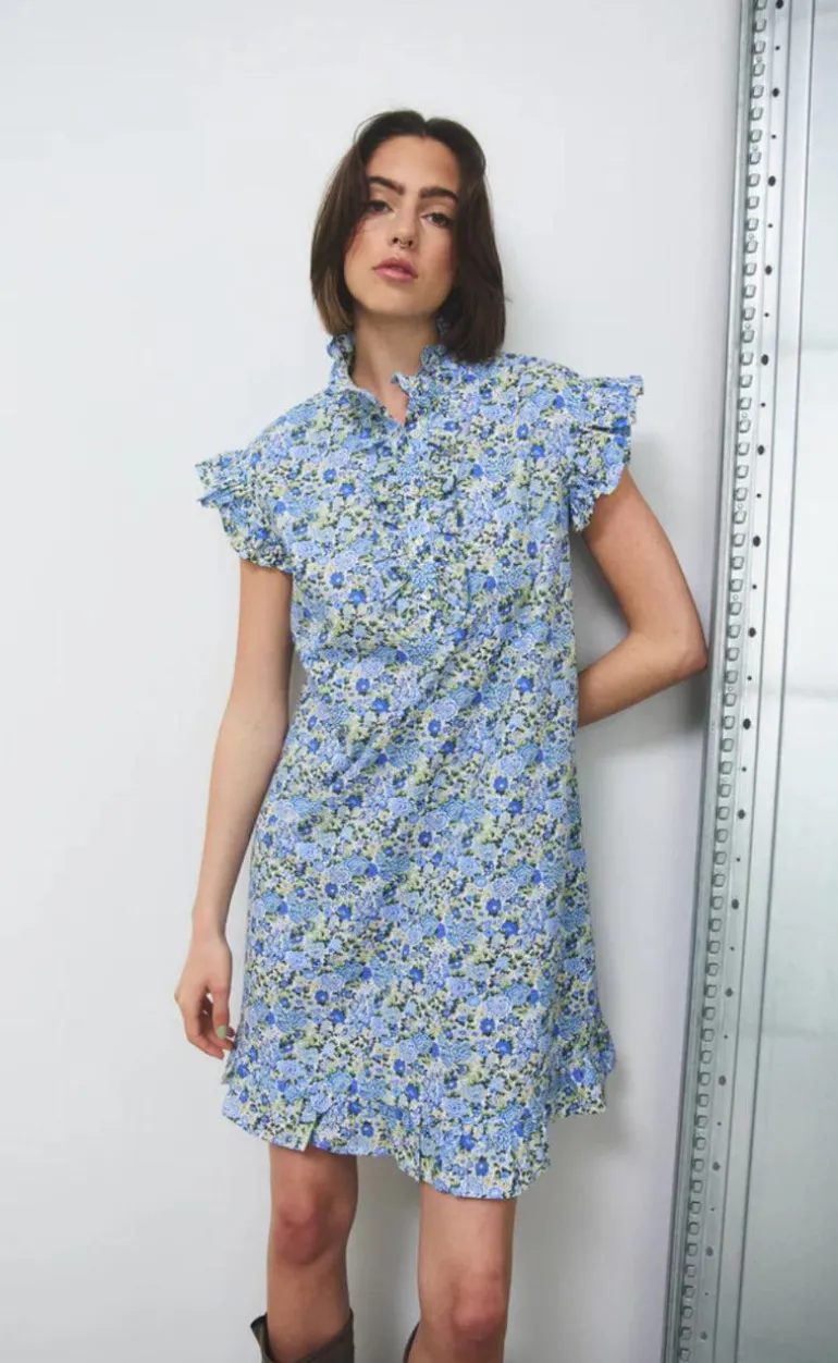 Noella Kjole - Sally - Blue/Yellow Flower