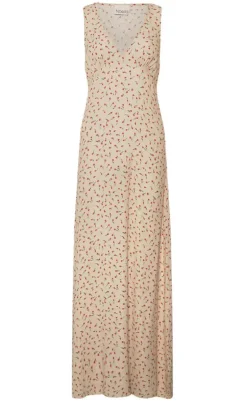 Noella Kjole - Sicily - Cream/Red Mini Flower