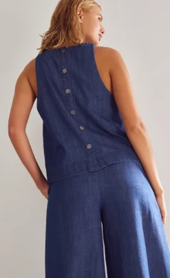 Noella Top - Lindsey - Medium Blue Wash