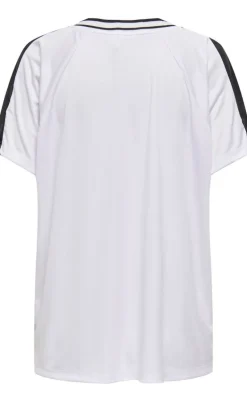 ONLY Bluse - Bella Sport V-Neck - Bright White/Move In Black