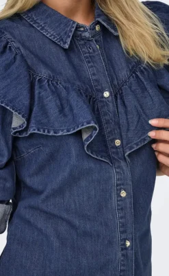ONLY Bluse - Indigo - Dark Blue Denim