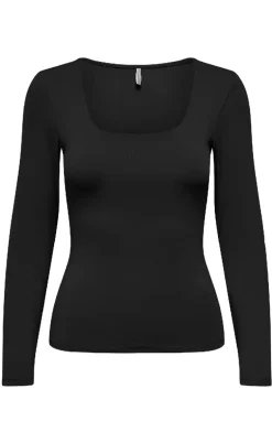 ONLY Bluse - Lea Deep 2 Ways - Black