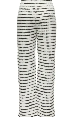ONLY Bukser - Eva Stripe - Cloud Dancer/Black