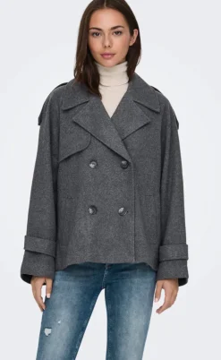 ONLY Jakke - Maisy Wool Life - Dark Grey Melange