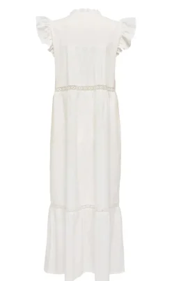 ONLY Kjole - Sunny Capsl Frill - Cloud Dancer